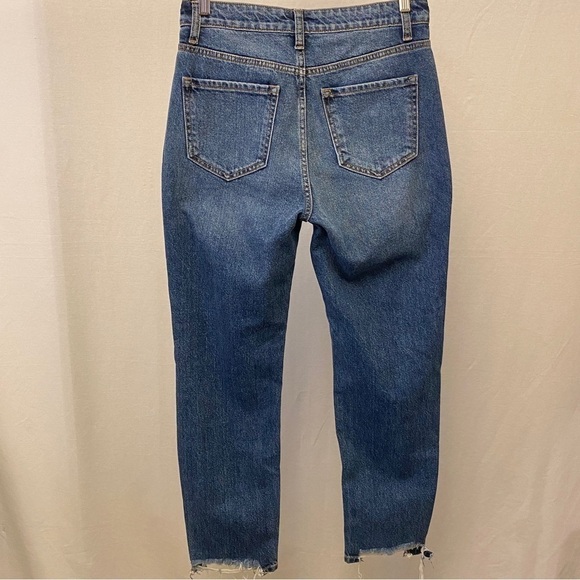 Bridge By Gly 28 (7) Mom Jeans High Rise Womens Distressed 100% Cotton Frayed - Picture 14 of 15